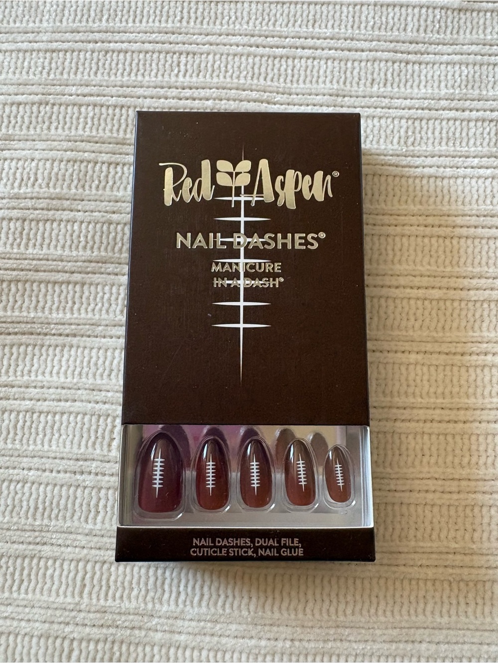 Red Aspen Nail Dashes Press-On Nails Footballs Davina’s Touchdown Dance